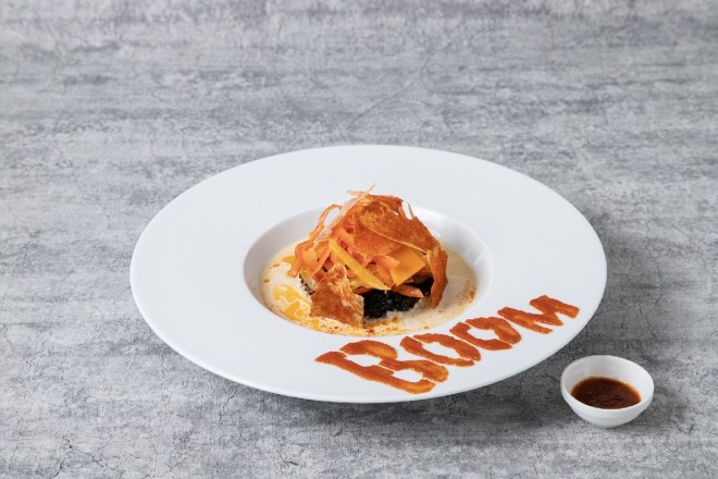 Menu highlights from the My Hero Academia Original Art Exhibition cafe featuring character-inspired dishes